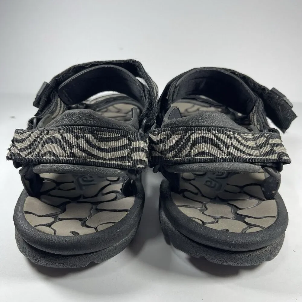 Vintage Teva Sandals Men’s 13 USA Made Black Gray Pattern Strappy Hiking Trails